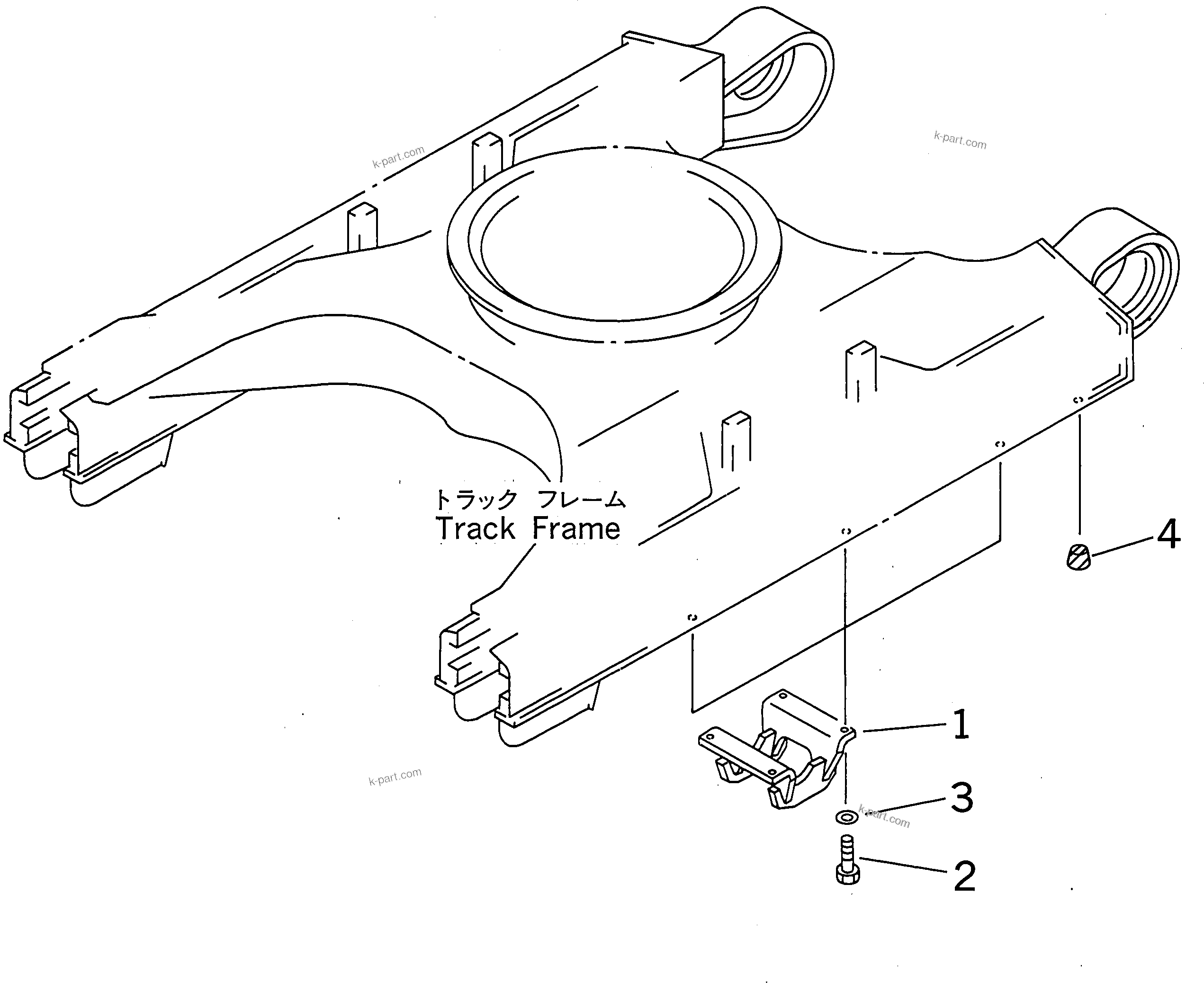 Komatsu parts book diagram for PC400LC-6 S/N 30001-UP: CENTER GUARD(#30001-32249)