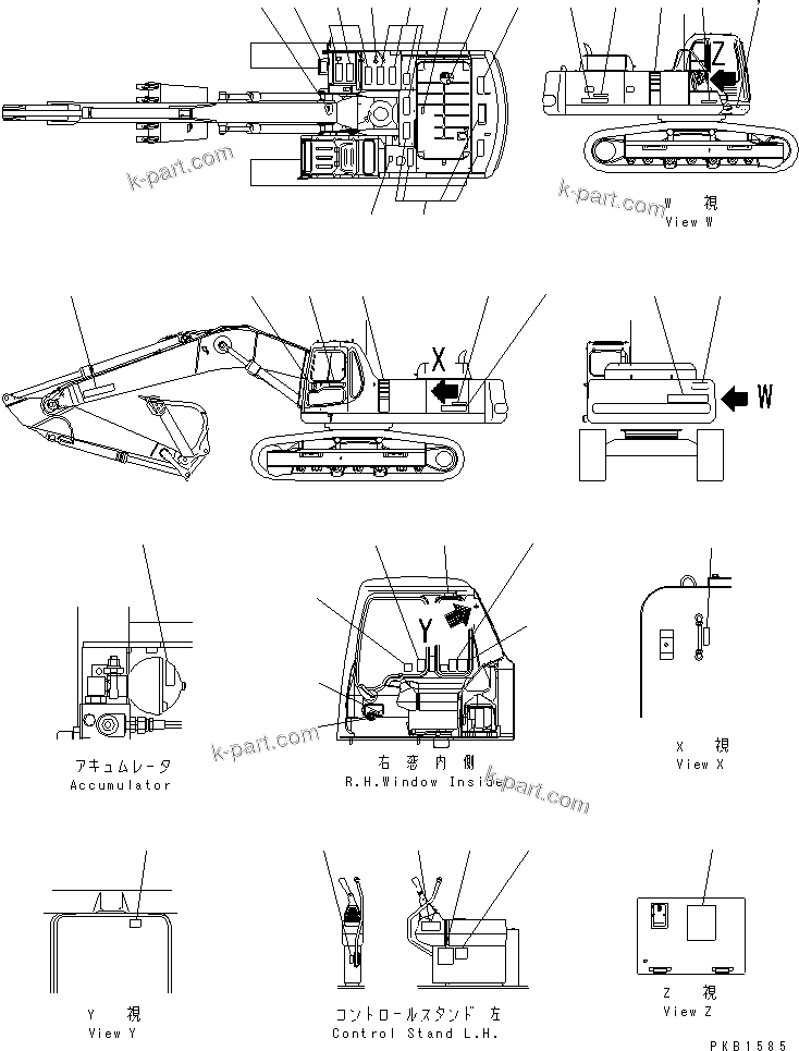 Komatsu parts book diagram for PC400LC-6 S/N 30001-UP: DECAL AND PLATE (JAPANESE)(#30001-32249)
