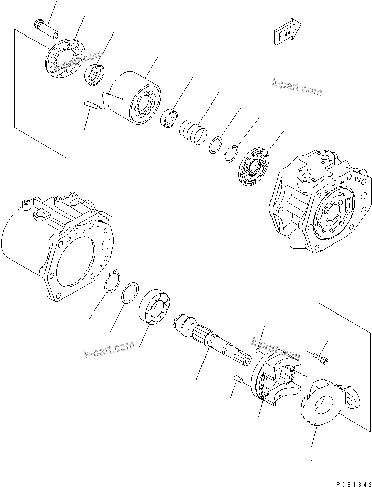 Komatsu parts book diagram for PC400LC-6 S/N 30001-UP: MAIN PUMP (6/9)(#30001-31999)