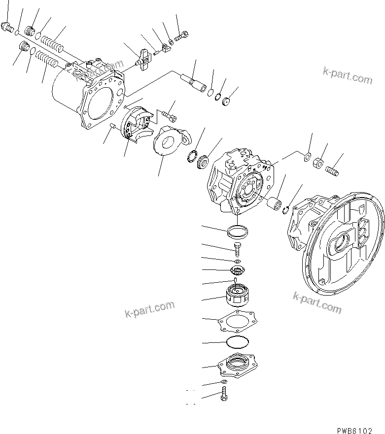 Komatsu parts book diagram for PC400LC-6 S/N 30001-UP: MAIN PUMP (7/10)(#32001-)