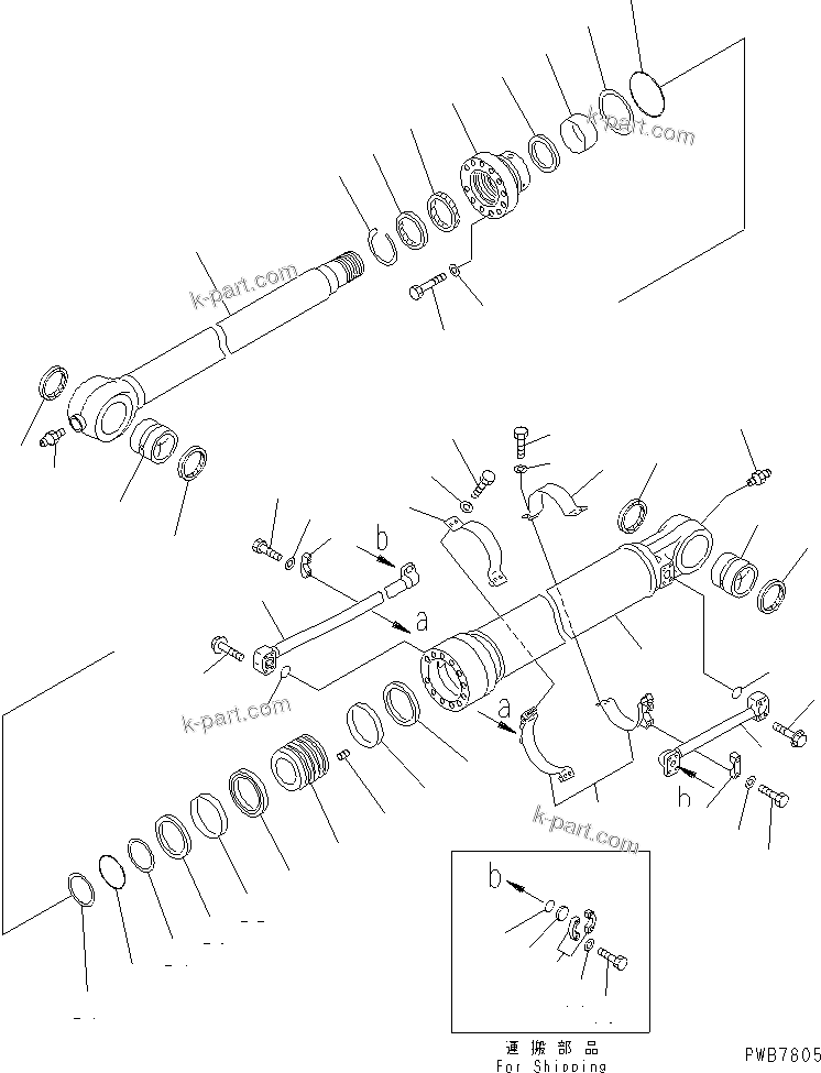 Komatsu parts book diagram for PC400LC-6 S/N 30001-UP: BUCKET CYLINDER(#32001-)