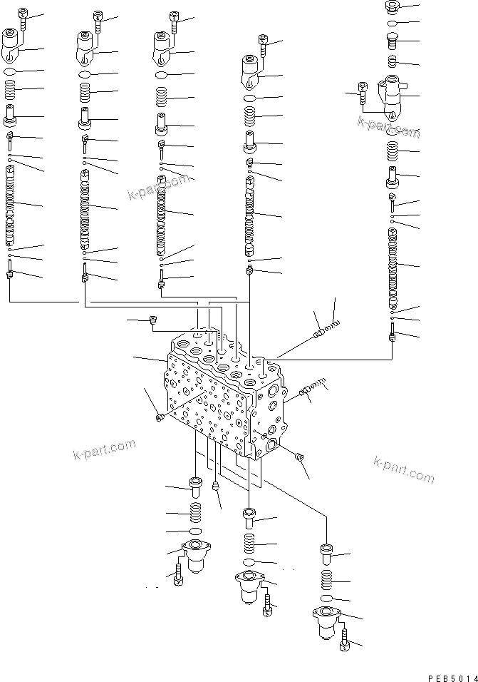 Komatsu parts book diagram for PC400LC-6 S/N 30001-UP: MAIN VALVE (1-ACTUATOR) (1/12)(#30001-31999)