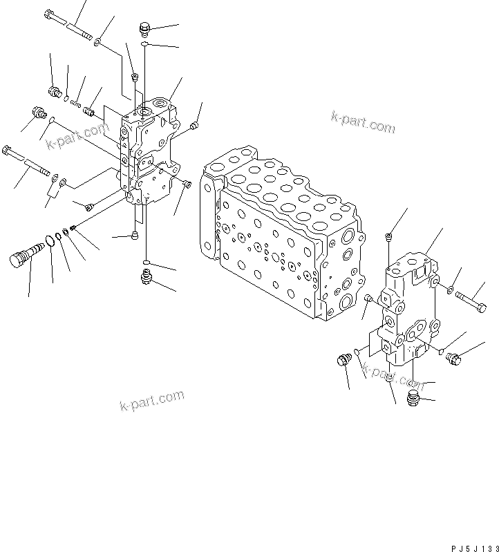 Komatsu parts book diagram for PC400LC-6 S/N 30001-UP: MAIN VALVE (1-ACTUATOR) (4/12)(#32001-)