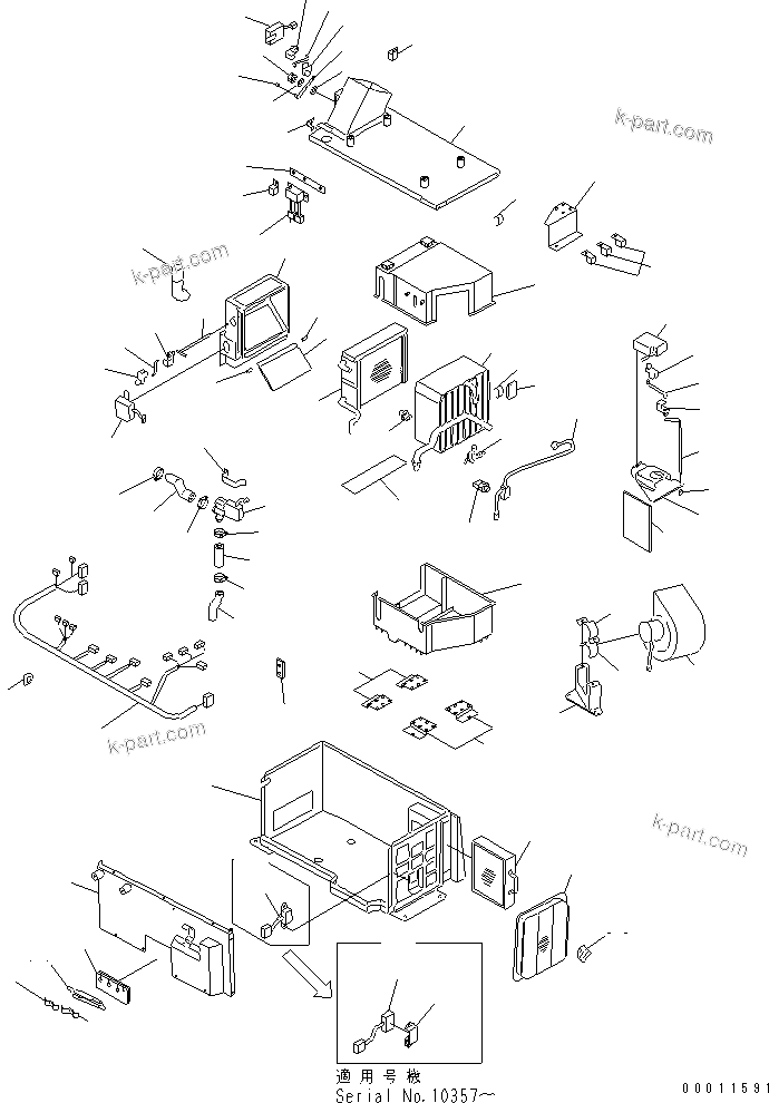 Komatsu parts book diagram for PC400LC-6 S/N 30001-UP: AIR CONDITIONER UNIT(#30001-31999)
