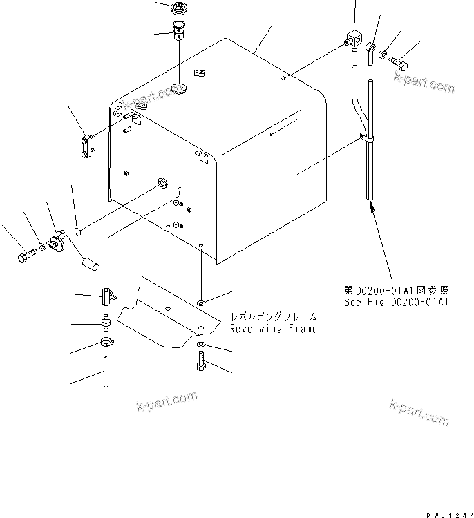 Komatsu parts book diagram for PC400LC-6 S/N 30001-UP (SAA6D125E-2 (Emission) Eng. Installed): FUEL TANK(#30001-32249)