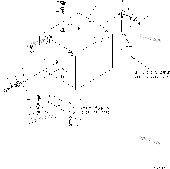 Komatsu parts book diagram for PC400LC-6 S/N 30001-UP (SAA6D125E-2 (Emission) Eng. Installed): FUEL TANK (WITH SELF SUPPLY PUMP)(#30001-32249)