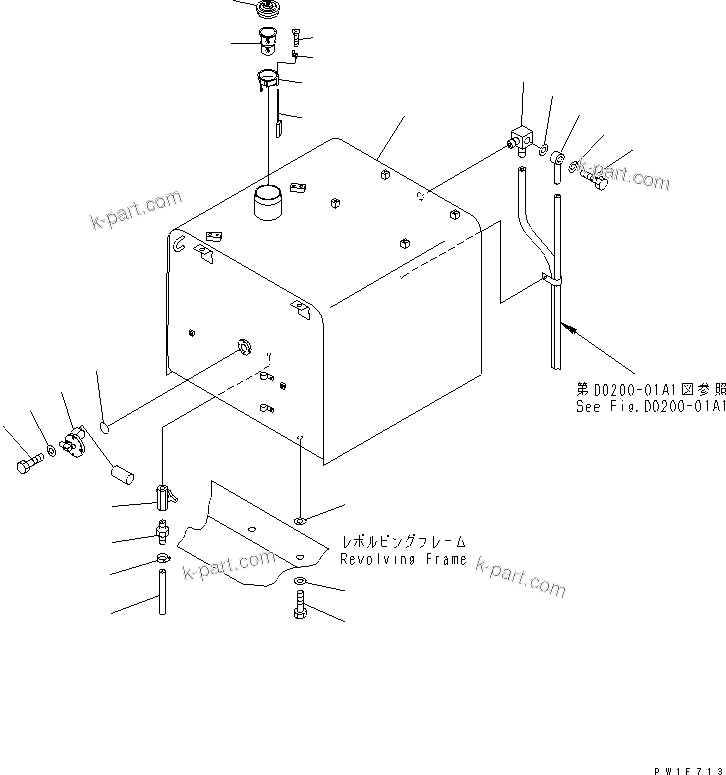 Komatsu parts book diagram for PC400LC-6 S/N 30001-UP (SAA6D125E-2 (Emission) Eng. Installed): FUEL TANK (WITH SELF SUPPLY PUMP)(#32250-)
