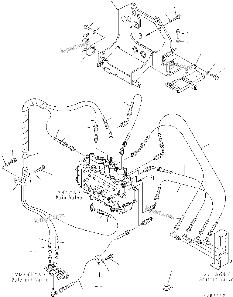 Komatsu parts book diagram for PC400LC-6 S/N 30001-UP (SAA6D125E-2 (Emission) Eng. Installed): MAIN VALVE (VALVE BRACKET)(#32001-)