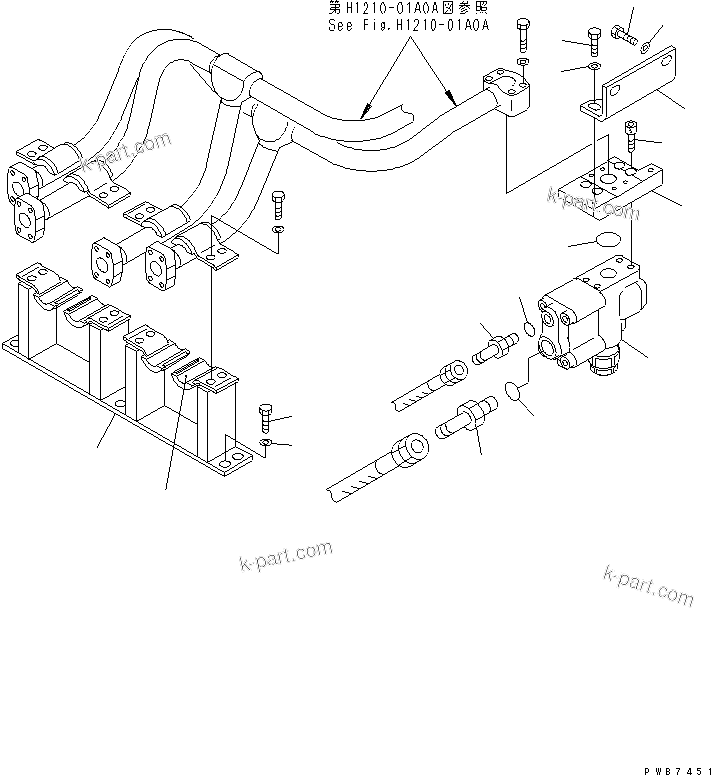 Komatsu parts book diagram for PC400LC-6 S/N 30001-UP (SAA6D125E-2 (Emission) Eng. Installed): DRIFT PRIVENTIVE (BOOM)(#32001-)