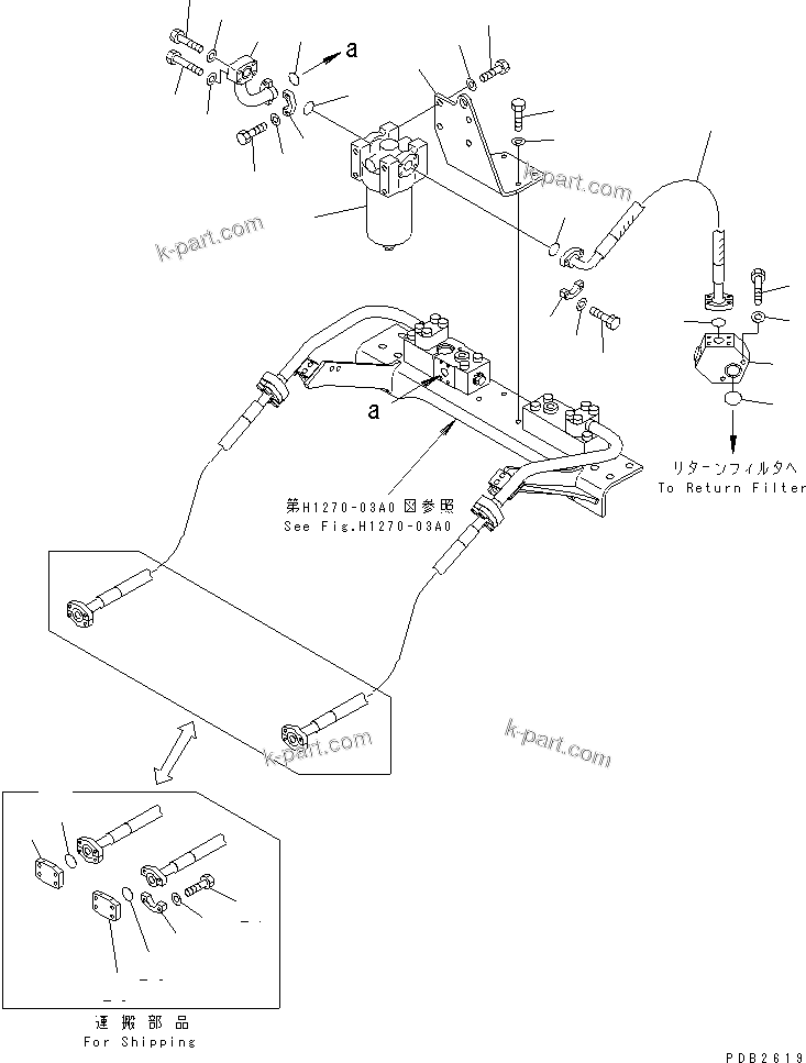 Komatsu parts book diagram for PC400LC-6 S/N 30001-UP (SAA6D125E-2 (Emission) Eng. Installed): ATTACHMENT LINE (1 ACTUATOR) (RETURN LINE)