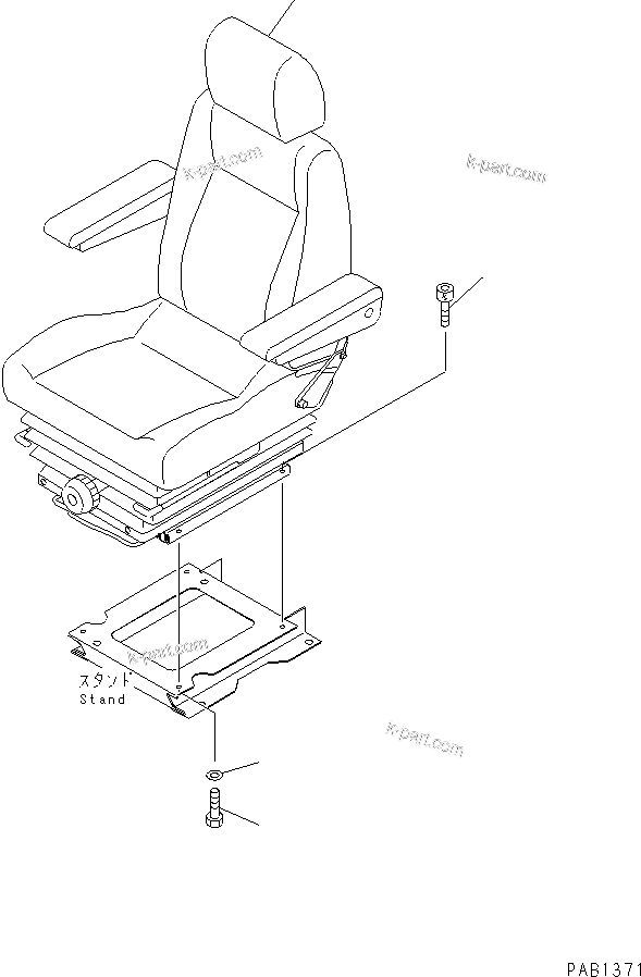 Komatsu parts book diagram for PC400LC-6 S/N 30001-UP (SAA6D125E-2 (Emission) Eng. Installed): OPERATOR'S SEAT (TILT) (SUSPENSION TYPE)