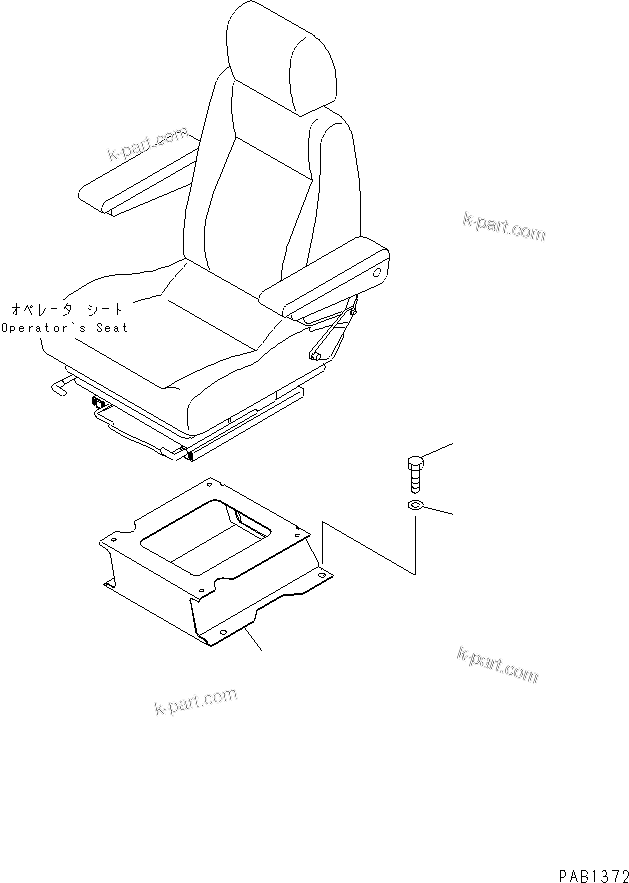 Komatsu parts book diagram for PC400LC-6 S/N 30001-UP (SAA6D125E-2 (Emission) Eng. Installed): OPERATOR'S SEAT STAND (RIGID TYPE)