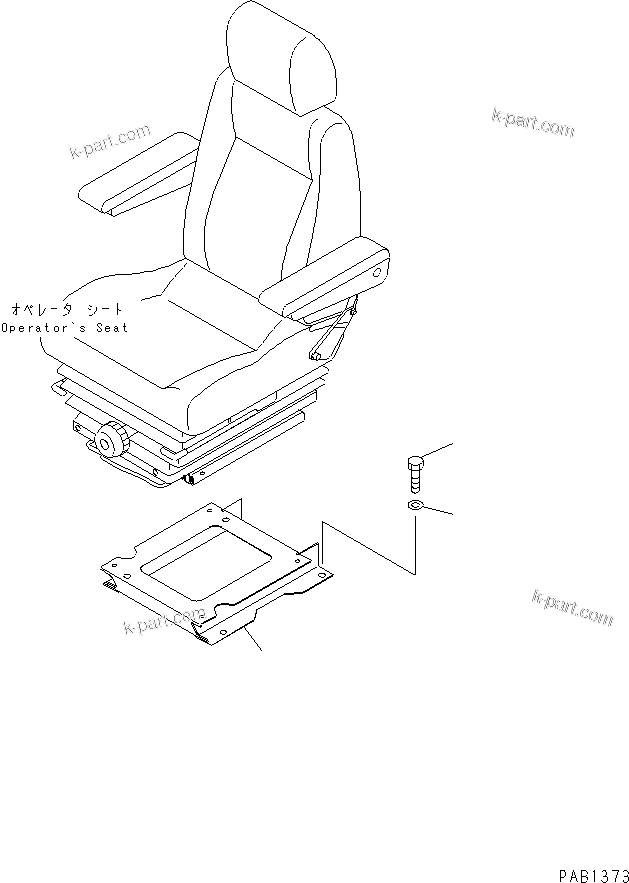 Komatsu parts book diagram for PC400LC-6 S/N 30001-UP (SAA6D125E-2 (Emission) Eng. Installed): OPERATOR'S SEAT STAND (SUSPENSION TYPE)