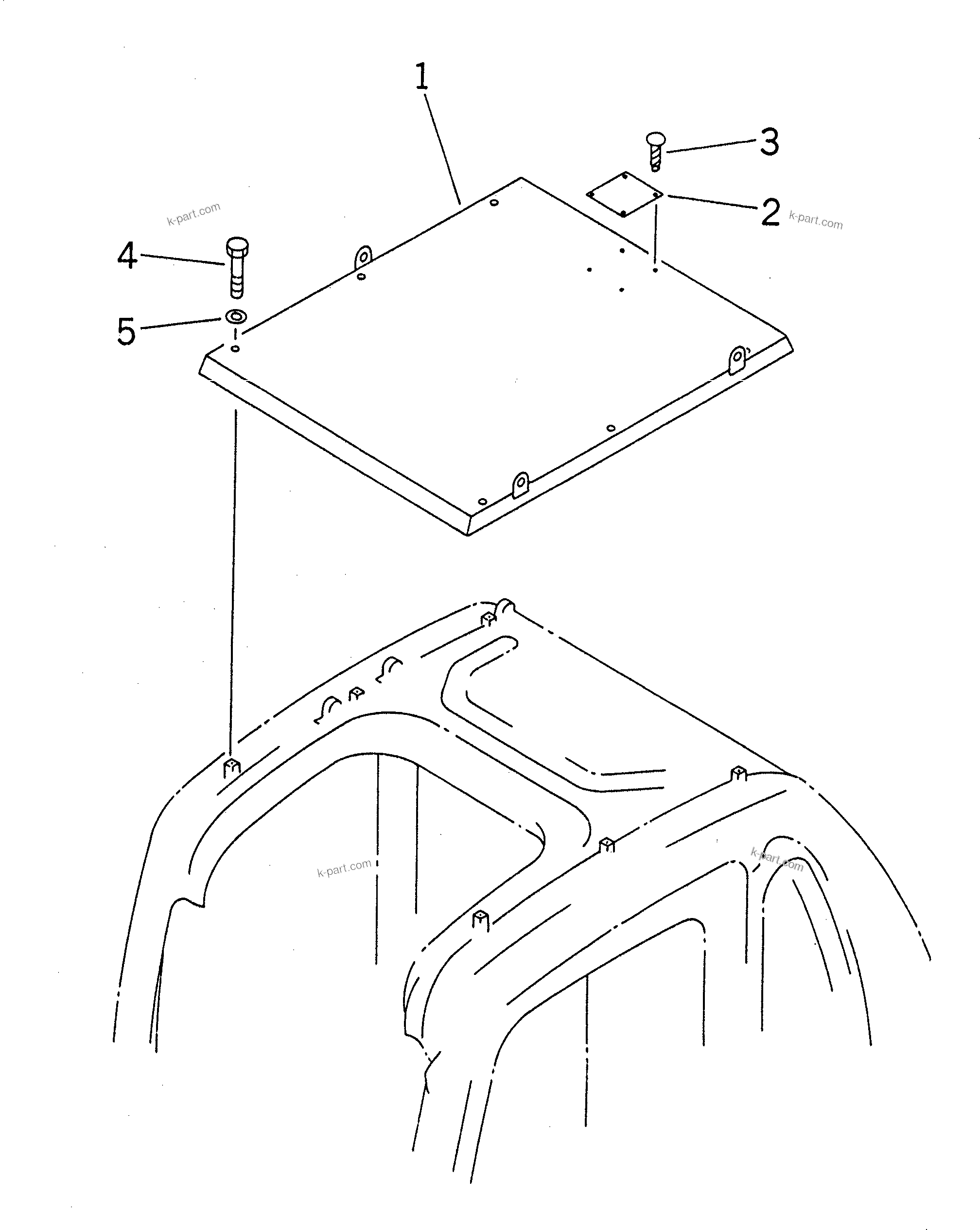 Komatsu parts book diagram for PC400LC-6 S/N 30001-UP (SAA6D125E-2 (Emission) Eng. Installed): HEAD GUARD