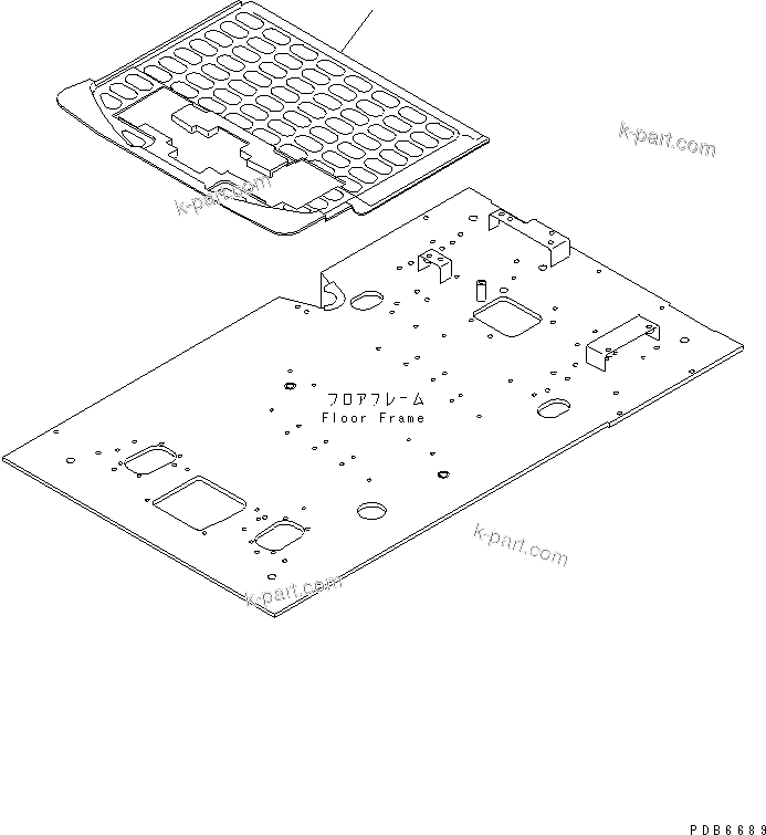 Komatsu parts book diagram for PC400LC-6 S/N 30001-UP (SAA6D125E-2 (Emission) Eng. Installed): FLOOR MAT (2 ACTUATOR)