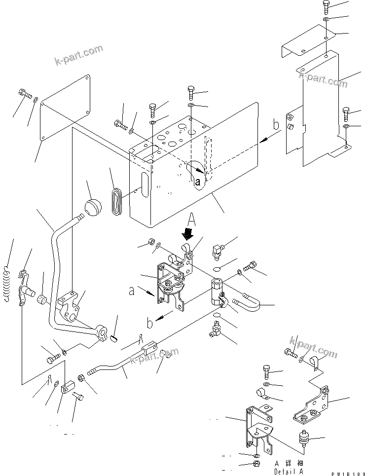 Komatsu parts book diagram for PC400LC-6 S/N 30001-UP (SAA6D125E-2 (Emission) Eng. Installed): FLOOR FRAME (LEFT STAND) (STAND AND REAR COVER)(#32488-)