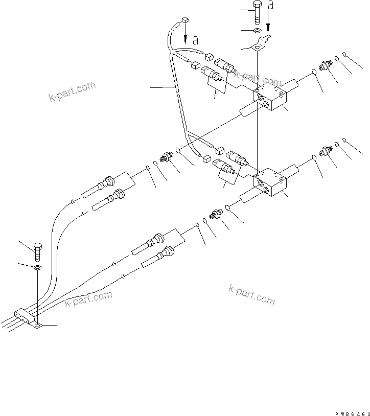 Komatsu parts book diagram for PC400LC-6 S/N 30001-UP (SAA6D125E-2 (Emission) Eng. Installed): ATTACHMENT PPC LINE (PPC) (2 ACTUATOR)(#30119-)