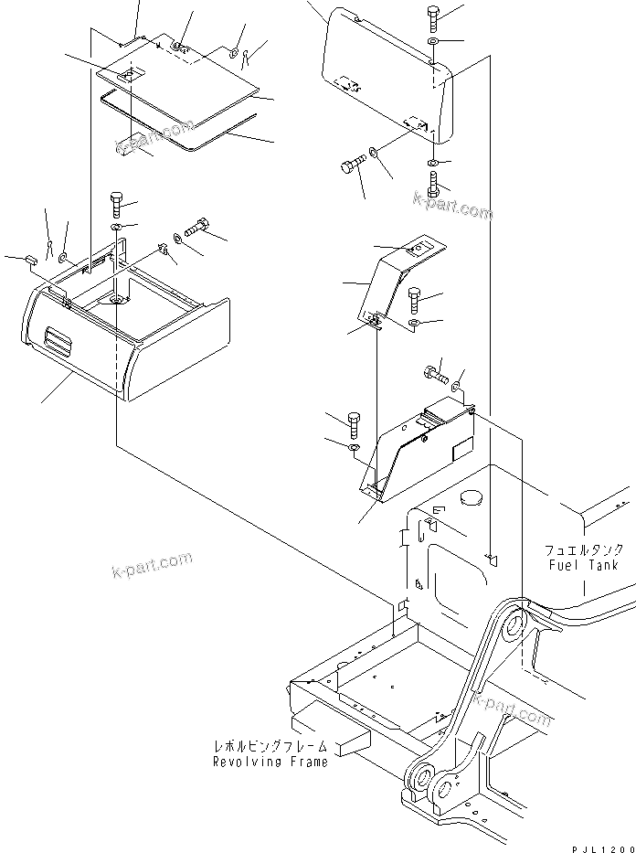 Komatsu parts book diagram for PC400LC-6 S/N 30001-UP (SAA6D125E-2 (Emission) Eng. Installed): BATTERY CASE(#32250-)