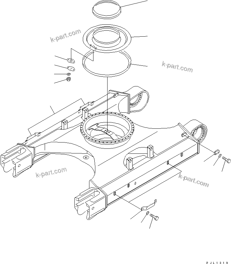 Komatsu parts book diagram for PC400LC-6 S/N 30001-UP (SAA6D125E-2 (Emission) Eng. Installed): TRACK FRAME(#32250-)