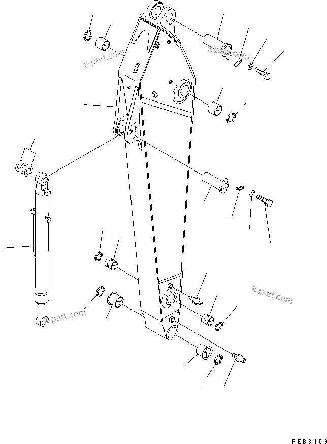 Komatsu parts book diagram for PC400LC-6 S/N 30001-UP (SAA6D125E-2 (Emission) Eng. Installed): ARM (3.4M) (HEAVY DUTY) (ARM AND BUCKET CYLINDER) (WITH AUTO GREASING)