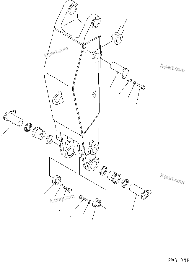 Komatsu parts book diagram for PC400LC-6 S/N 30001-UP (SAA6D125E-2 (Emission) Eng. Installed): ARM (ARM PIN) (LOADER)