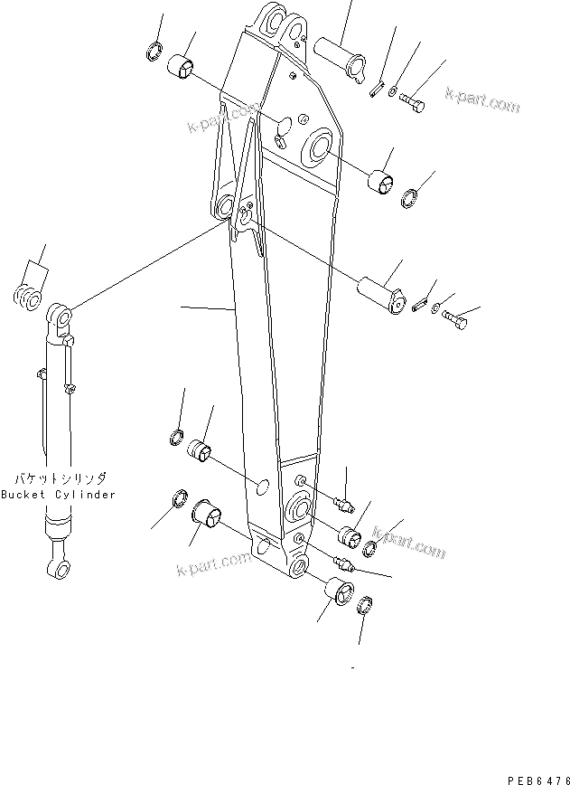 Komatsu parts book diagram for PC400LC-6 S/N 30001-UP (SAA6D125E-2 (Emission) Eng. Installed): ARM (3.4M) (ARM)