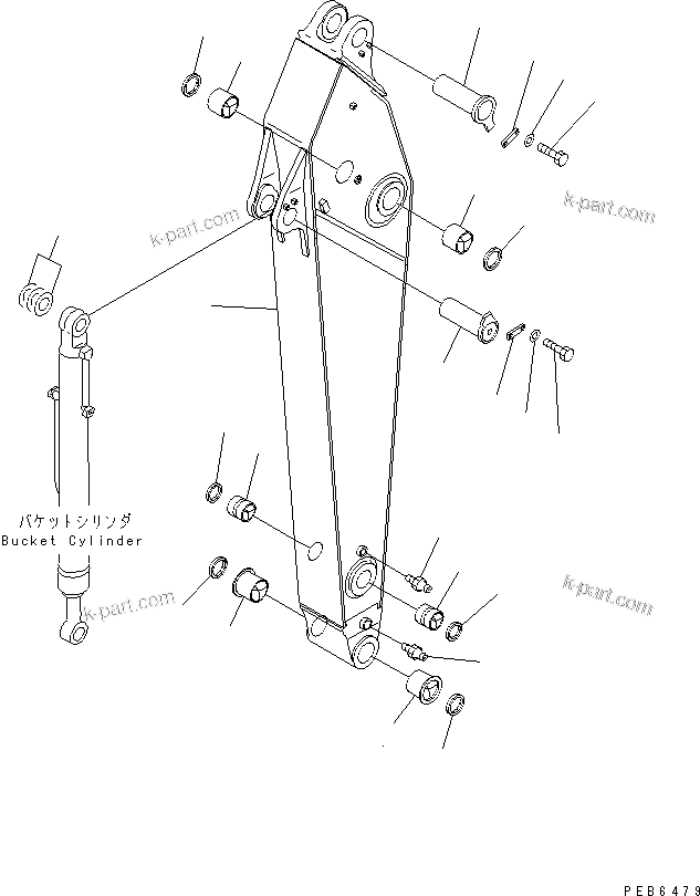 Komatsu parts book diagram for PC400LC-6 S/N 30001-UP (SAA6D125E-2 (Emission) Eng. Installed): ARM (2.9M) (ARM)