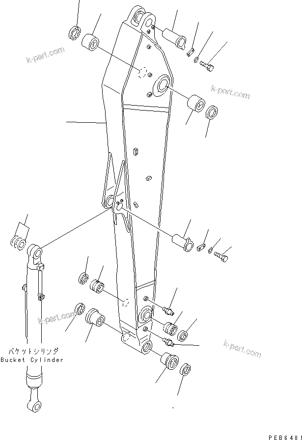 Komatsu parts book diagram for PC400LC-6 S/N 30001-UP (SAA6D125E-2 (Emission) Eng. Installed): ARM (4.8M) (ARM)