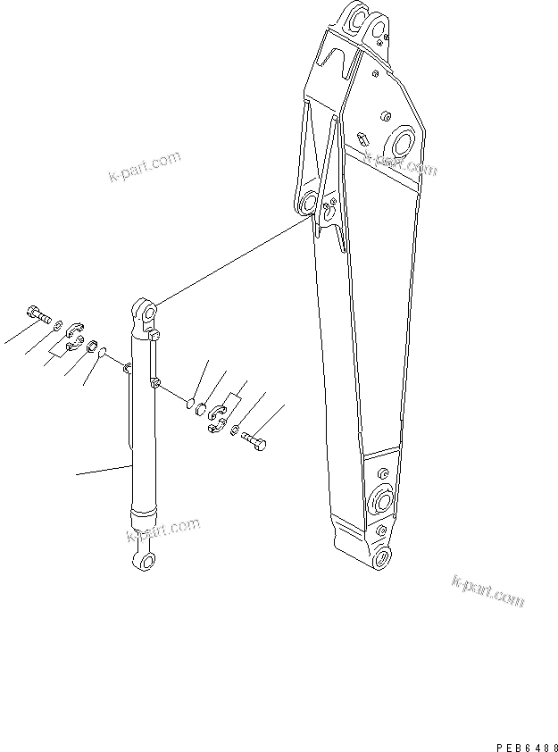 Komatsu parts book diagram for PC400LC-6 S/N 30001-UP (SAA6D125E-2 (Emission) Eng. Installed): BUCKET CYLINDER