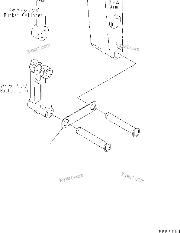 Komatsu parts book diagram for PC400LC-6 S/N 30001-UP (SAA6D125E-2 (Emission) Eng. Installed): BUCKET LESS(#32164-)