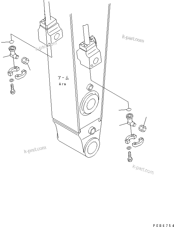 Komatsu parts book diagram for PC400LC-6 S/N 30001-UP (SAA6D125E-2 (Emission) Eng. Installed): BREAKER ADAPTER (FOR OKADA)