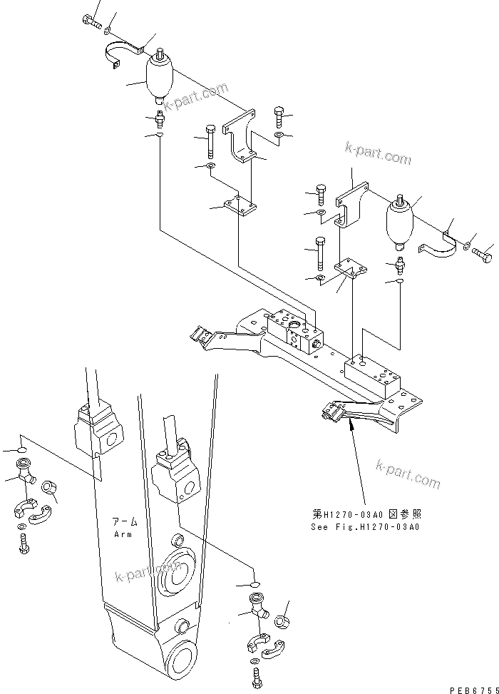 Komatsu parts book diagram for PC400LC-6 S/N 30001-UP (SAA6D125E-2 (Emission) Eng. Installed): BREAKER ADAPTER (FOR NIPPON PNEUMATIC)(#30001-32730)