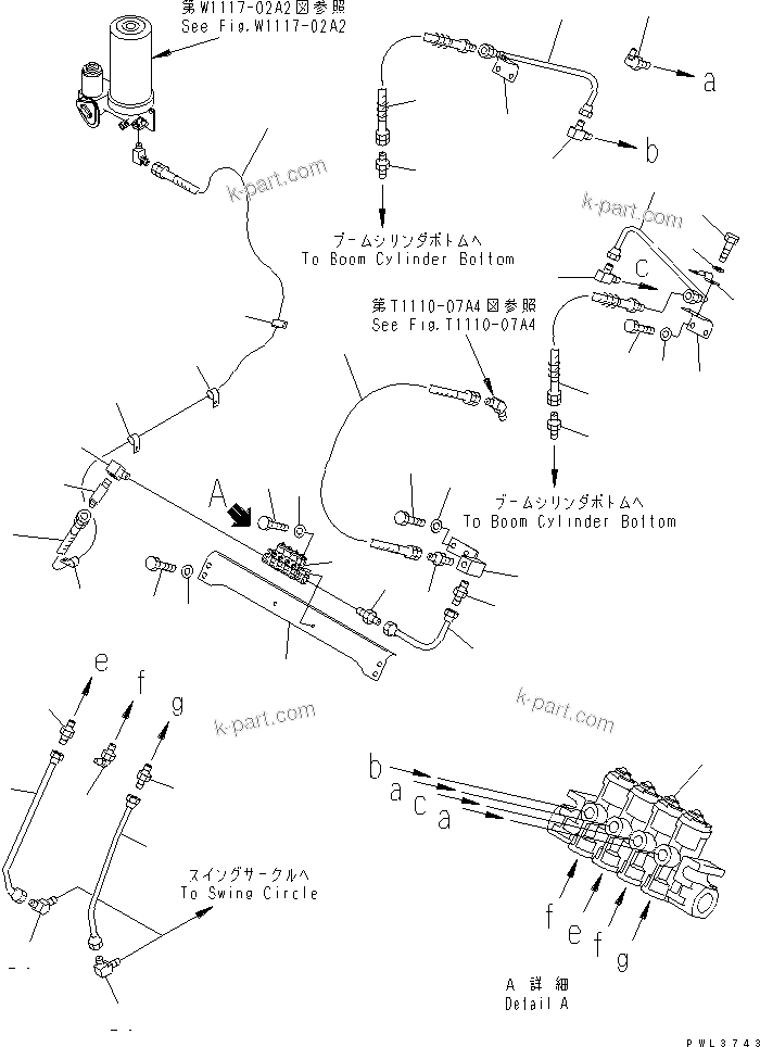 Komatsu parts book diagram for PC400LC-6 S/N 30001-UP (SAA6D125E-2 (Emission) Eng. Installed): AUTO GREASING SYSTEM PARTS (DISTRIBUTOR AND GREASING LINE)(#32256-)