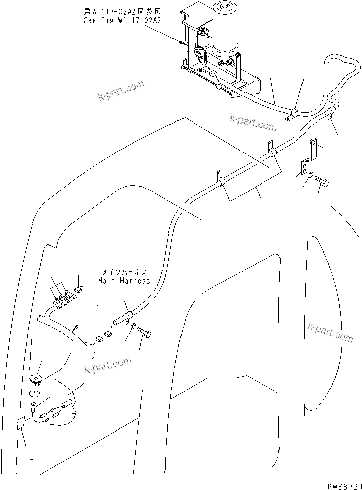 Komatsu parts book diagram for PC400LC-6 S/N 30001-UP (SAA6D125E-2 (Emission) Eng. Installed): AUTO GREASING SYSTEM PARTS (HARNESS AND ALARM LAMP)(#32001-)
