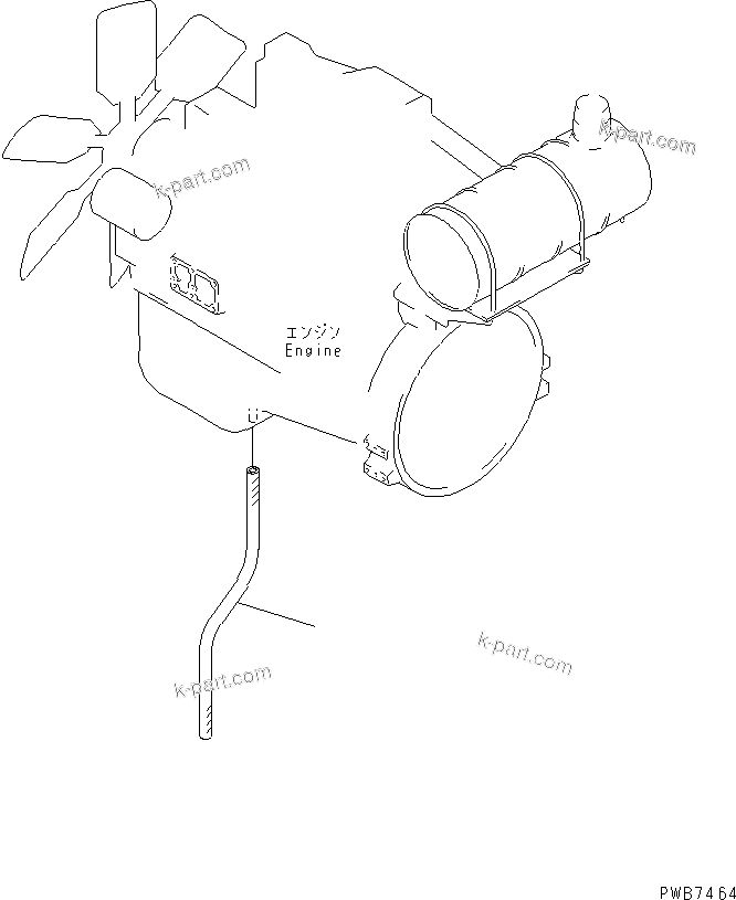 Komatsu parts book diagram for PC400LC-6 S/N 30001-UP (SAA6D125E-2 (Emission) Eng. Installed): ENGINE DRAIN HOSE(#32001-)