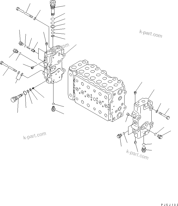 Komatsu parts book diagram for PC400LC-6 S/N 30001-UP (SAA6D125E-2 (Emission) Eng. Installed): MAIN VALVE (1-ACTUATOR) (4/12)(#30001-31999)