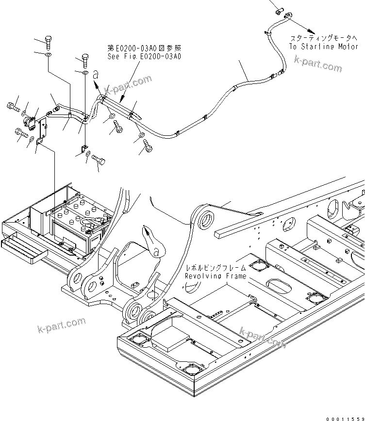 Komatsu parts book diagram for PC400LC-7-M1 S/N 50001-UP: WIRING (STARTING HARNESS) (HARNESS AND CLIP)