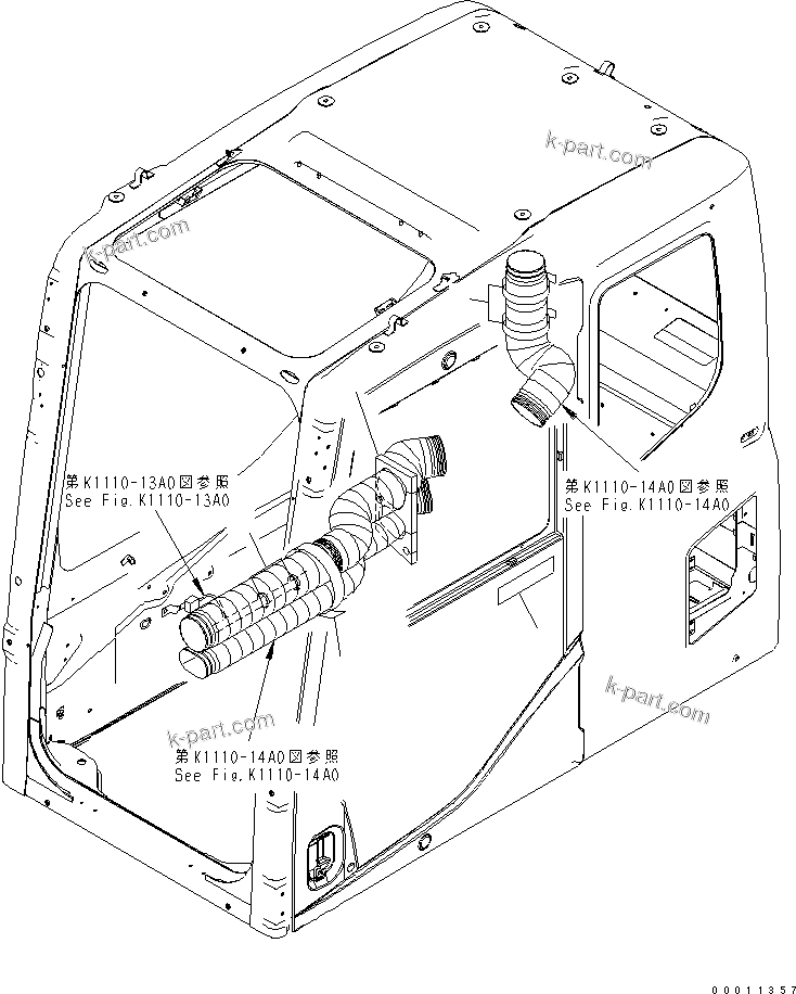 Komatsu parts book diagram for PC400LC-7-M1 S/N 50001-UP: FLOOR FRAME (OPERATOR'S CAB) (CLAMP AND PLATE)