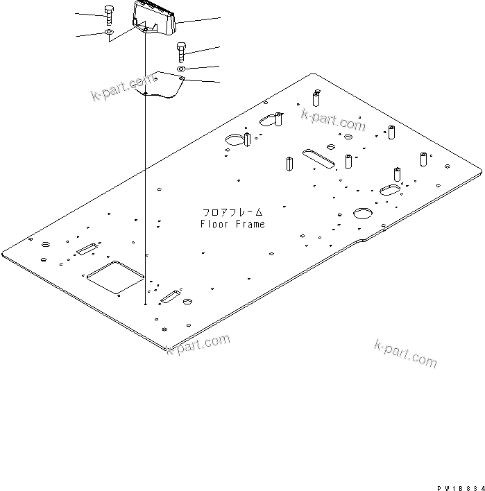 Komatsu parts book diagram for PC400LC-7-M1 S/N 50001-UP: FLOOR FRAME (OPERATOR'S CAB) (FOOT REST) (L.H.)