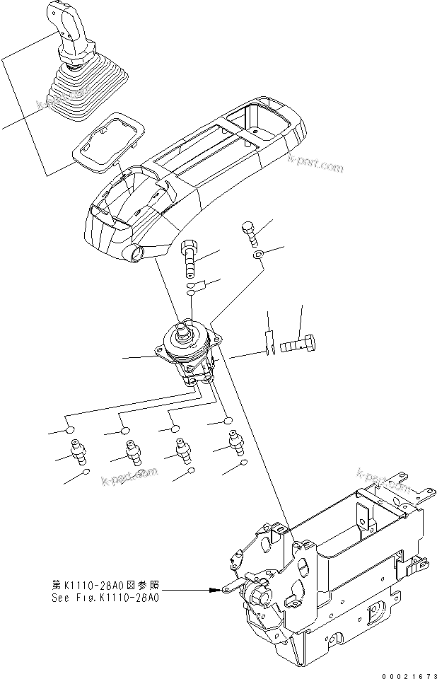 Komatsu parts book diagram for PC400LC-7-M1 S/N 50001-UP: FLOOR FRAME (OPERATOR'S CAB) (LEVER AND VALVE) (L.H.) (FOR LOADER)