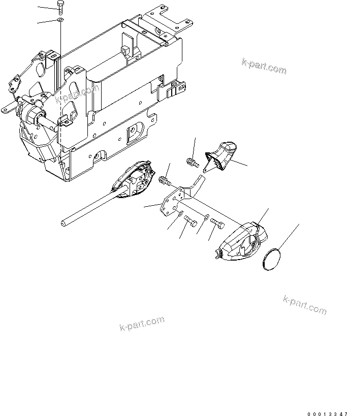 Komatsu parts book diagram for PC400LC-7-M1 S/N 50001-UP: FLOOR FRAME (OPERATOR'S CAB) (LEVER KNOB)