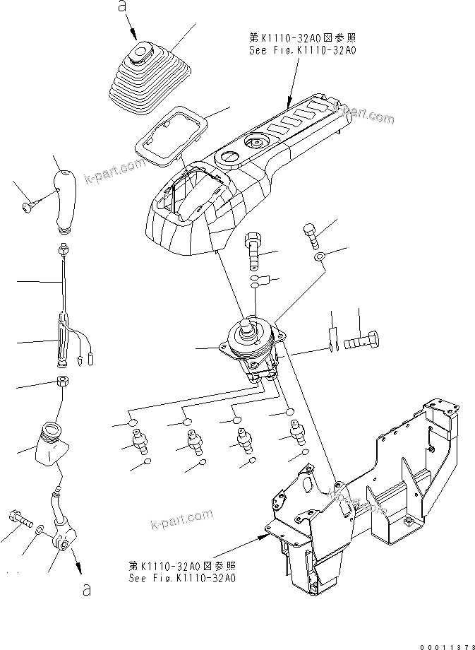 Komatsu parts book diagram for PC400LC-7-M1 S/N 50001-UP: FLOOR FRAME (OPERATOR'S CAB) (LEVER AND VALVE) (R.H.)