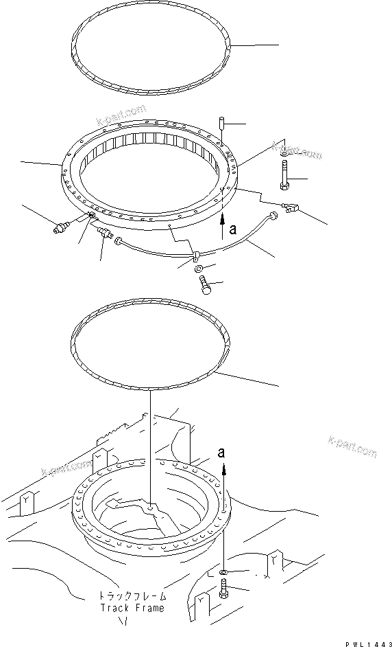 Komatsu parts book diagram for PC400LC-7-M1 S/N 50001-UP: SWING CIRCLE