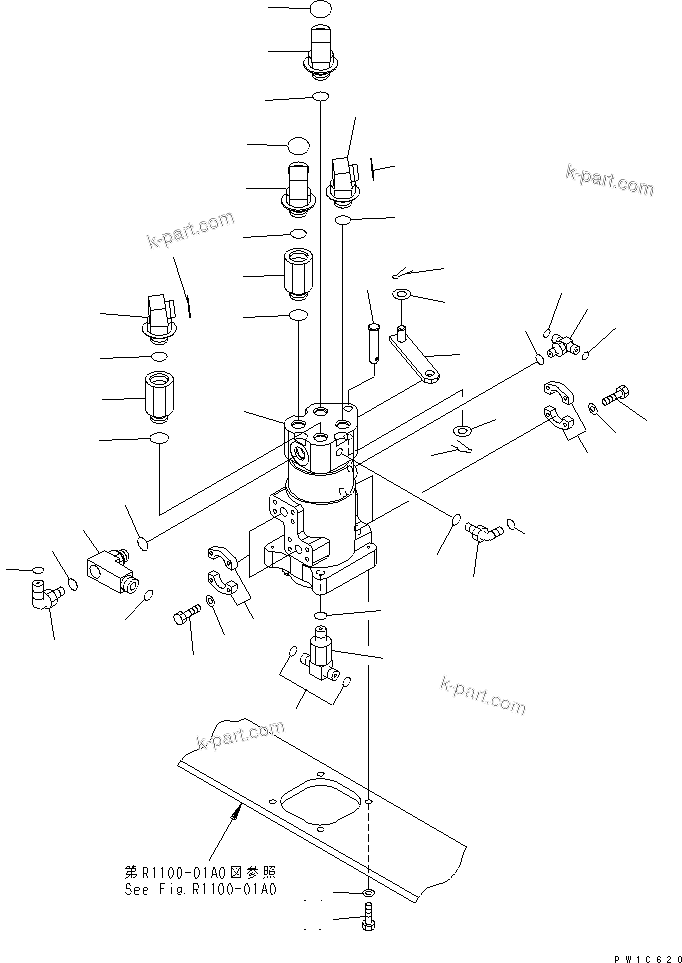 Komatsu parts book diagram for PC400LC-7-M1 S/N 50001-UP: SWIVEL JOINT (CONNECTING PARTS)