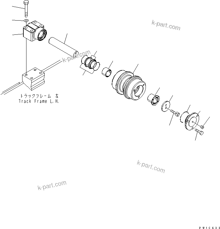 Komatsu parts book diagram for PC400LC-7-M1 S/N 50001-UP: CARRIER ROLLER