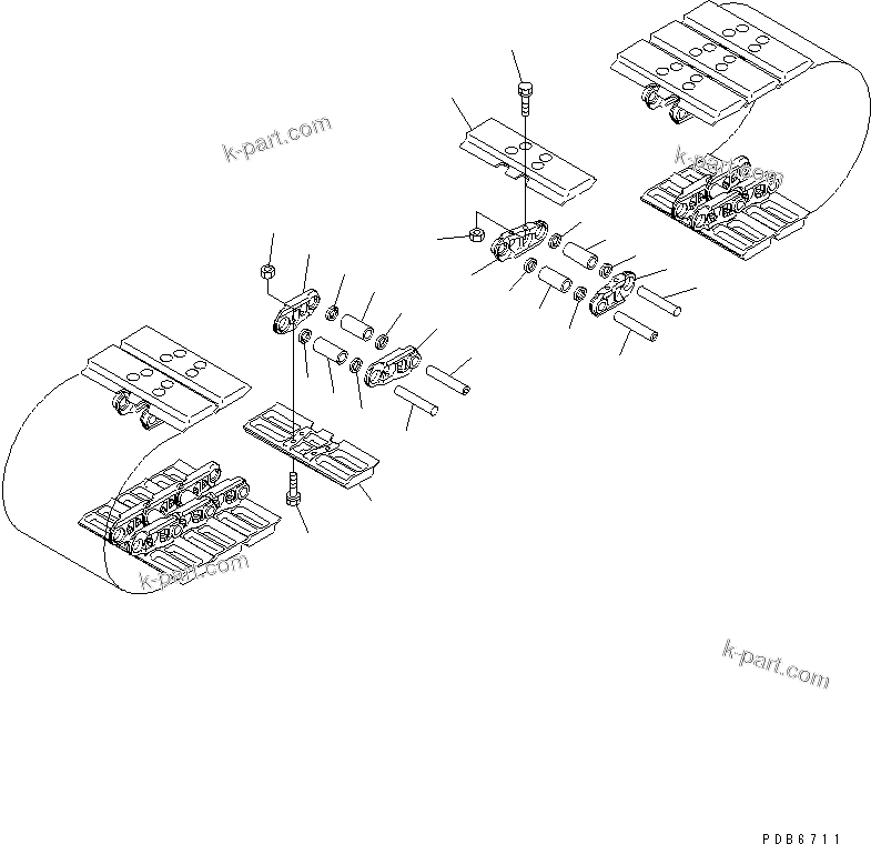Komatsu parts book diagram for PC400LC-7-M1 S/N 50001-UP: TRACK SHOE (FLAT TYPE) (700MM WIDE)