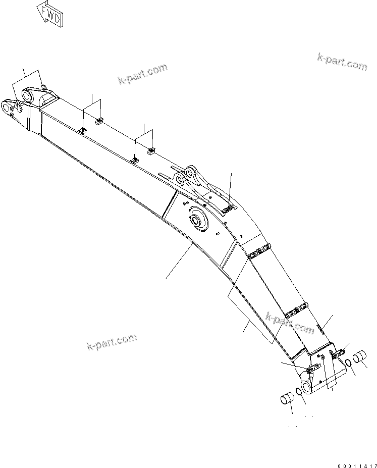Komatsu parts book diagram for PC400LC-7-M1 S/N 50001-UP: BOOM (BOOM) (HEAVY DUTY)