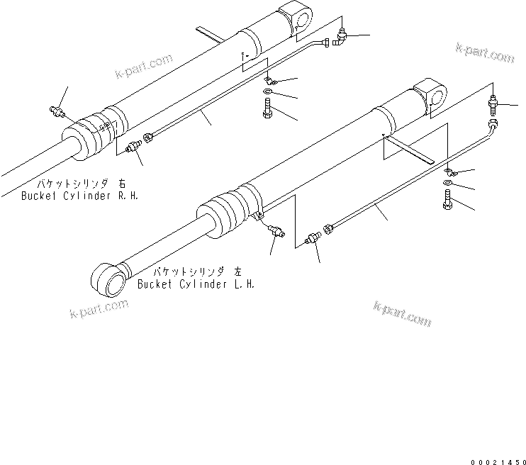 Komatsu parts book diagram for PC400LC-7-M1 S/N 50001-UP: ARM (LUBRICATING INE) (FOR BUCKET CYLINDER) (LOADER)