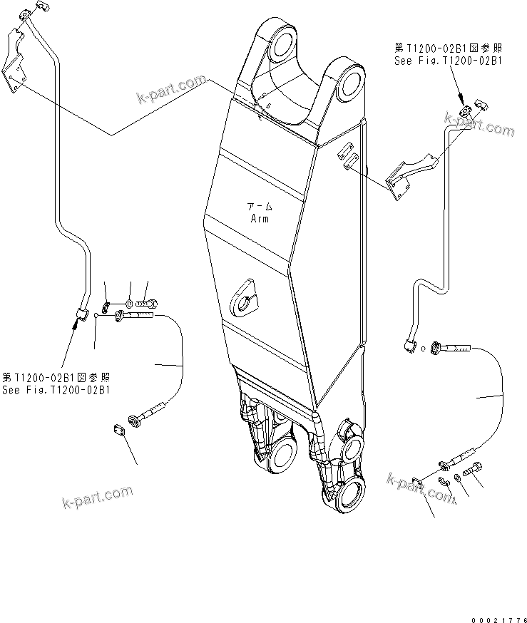 Komatsu parts book diagram for PC400LC-7-M1 S/N 50001-UP: BOTTOM DUMP CYLINDER LINE (HOSE) (LOADER)