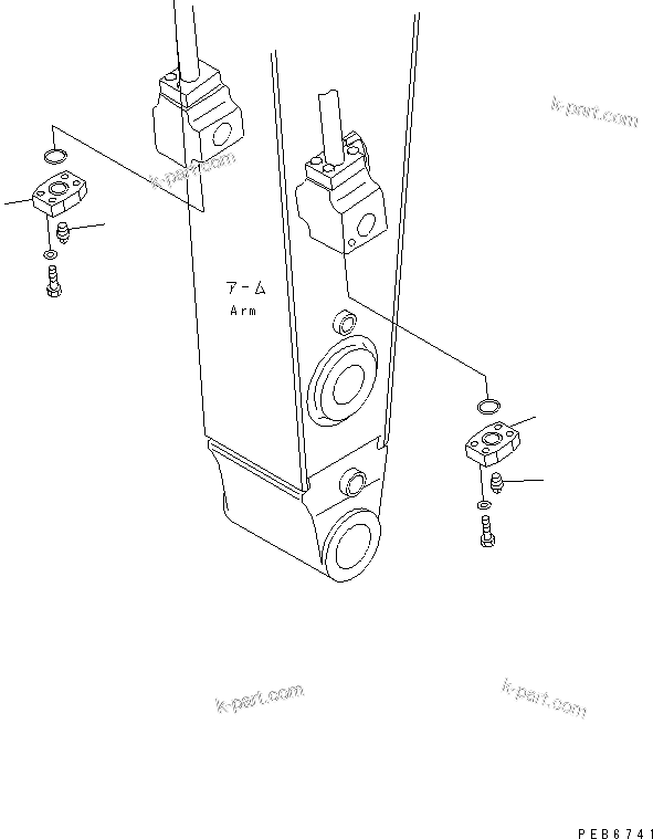 Komatsu parts book diagram for PC400LC-7-M1 S/N 50001-UP: BREAKER ADAPTER (FOR MATUDA)(#50001-50004)